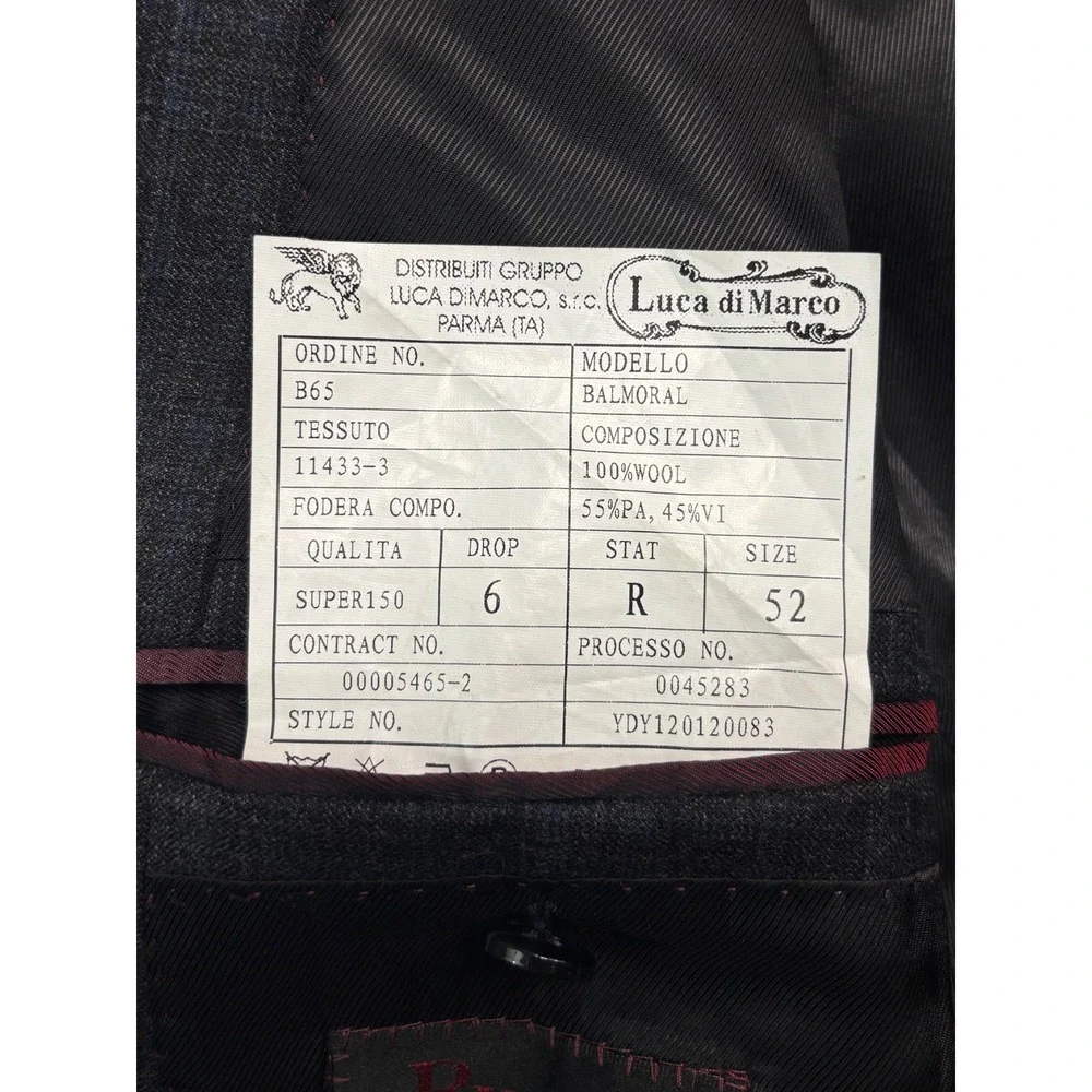 Byron British Style 52 42R 35x31 Gray Blue Plaid 2pc Pant Suit Flannel Wool